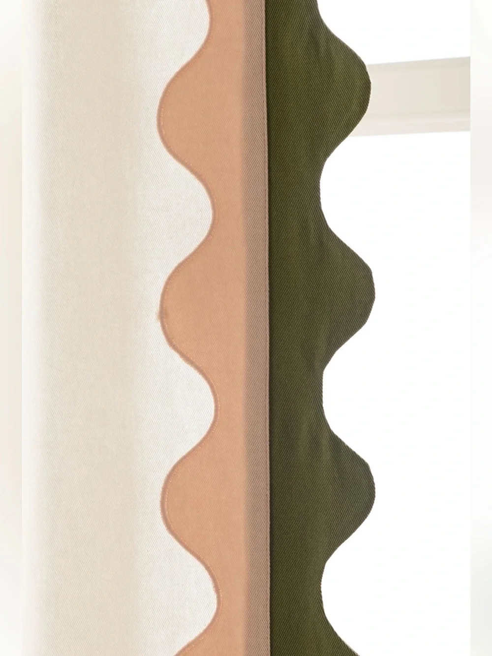 Anthropologie Scalloped Cotton Curtain 1 Panel